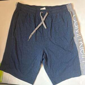 Calvin Klein Lounge Shorts Size M Blue Gray Side Logo Drawstring
